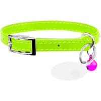 Ошейник для животных WAUDOG GLAMOUR с резинкой и стразами для кошек (салатовый) (32545)