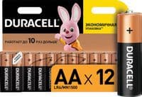 Батарейка AA (LR6), лужна, Duracell Duralock Basic, 12 шт, 1.5V, (MN1500 12BL)