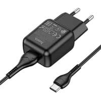 Набор СЗУ 110-240V HOCO C96A+ кабель Type-C, 1xUSB, 2.1A, кабель 1м, Black, Blister