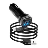 Набор АЗУ 12-24V HOCO Z40 кабель Micro, 2xUSB, 2.4A, кабель 1м, Black, Box