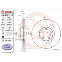 Гальмівний диск Brembo 09.9922.11