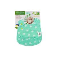 Нагрудничок Эко Пупс Eсo Cotton Premiu непромокаемый с карманом звездочки/ментол (EPB-008)