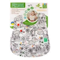 Слюнявчик Эко Пупс Eco Cotton Premium непромокаемый с карманом Бегемотик (EPB-005)