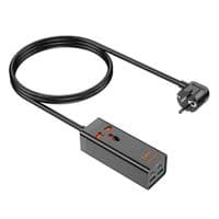 Фільтр HOCO AC10A на 1 розетку + 2 USB + 2 USB-C, 65W, кабель 1,5 м, 220В, Black, Box