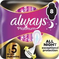 Гігієнічні прокладки Always Platinum Secure Night Extra Розмір 5 8 шт. (8700216186742)