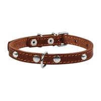 Ошейник для животных Collar одинарный с украшениями Ш 14 мм Д 27-35 см коричневый (00046)