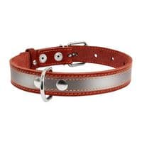 Ошейник для животных Collar со светоотражающей лентой Ш 25 мм Д 38-50 см коричневый (02496)