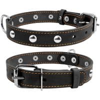 Ошейник для животных Collar одинарный с украшениями Ш 25 мм Д 38-50 см черный (02231)