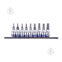 Набор бит KING TONY Torx 1/4" с отверстием 9 шт в держателе (2119PR)