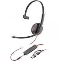 Гарнитура Poly BlackWire C3215 USB-C/A + 3.5mm HS Mono
