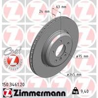 Гальмівний диск ZIMMERMANN 150.3461.20