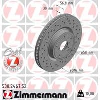 Тормозной диск ZIMMERMANN 530.2467.52