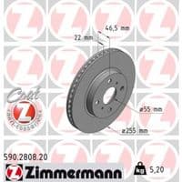 Тормозной диск ZIMMERMANN 590.2808.20