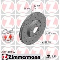 Тормозной диск ZIMMERMANN 250.1360.52