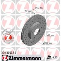 Тормозной диск ZIMMERMANN 370.3053.52