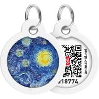 Адресник для животных WAUDOG Smart ID с QR паспортом "Водные лилии", круг 30 мм (230-0201)