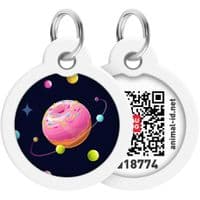 Адресник для животных WAUDOG Smart ID з QR паспортом "Мир пончиков", круг 30 мм (230-0218)