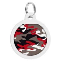 Адресник для животных WAUDOG Smart ID с QR паспортом "Камо серый", круг 25 мм (0625-0215)