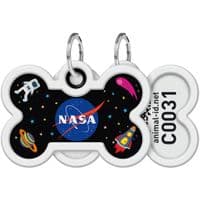 Адресник для животных  WAUDOG Smart ID с QR паспортом "NASA", косточка 40х28 мм (0640-0147)