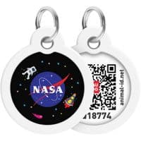 Адресник для животных  WAUDOG Smart ID с QR-паспортом "NASA", круг 30 мм (230-0147)