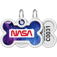 Адресник для животных  WAUDOG Smart ID с QR паспортом "NASA21", косточка 40х28 мм (0640-0148)