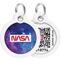 Адресник для животных  WAUDOG Smart ID с QR паспортом "NASA21", круг 30 мм (230-0148)