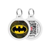 Адресник для животных  WAUDOG Smart ID с QR паспортом "Бетмен зеленый", круг 30 мм (230-1002)