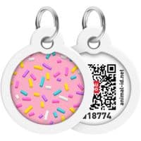 Адресник для животных  WAUDOG Smart ID с QR паспортом "Маршмеллоу", круг 30 мм (230-0214)