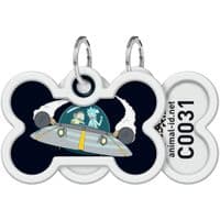 Адресник для животных  WAUDOG Smart ID с QR паспортом "Рик и Морти 1", косточка 40х28 мм (231-0280)