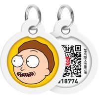 Адресник для животных  WAUDOG Smart ID с QR паспортом "Рик и Морти 2", круг 25 мм (225-0281)
