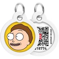 Адресник для животных  WAUDOG Smart ID с QR паспортом "Рик и Морти 2", круг 30 мм (230-0281)