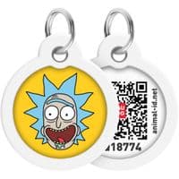 Адресник для животных  WAUDOG Smart ID с QR паспортом "Рик и Морти 3", круг 30 мм (230-0282)