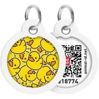 Адресник для животных   WAUDOG Smart ID с QR паспортом "Уточки", круг 30 мм (230-0204)