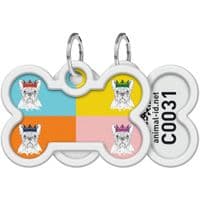 Адресник для животных  WAUDOG Smart ID с QR паспортом "Французский бульдог", косточка 40х28 мм (0640-0209)