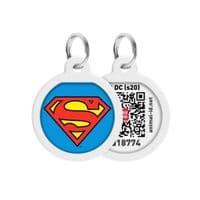 Адресник для животных  WAUDOG Smart ID с QR паспортом "Супермен-герой" круг 30 мм (230-1009)