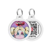 Адресник для животных  WAUDOG Smart ID с QR паспортом "Харли Квинн" круг 25 мм (укр) (0625-1001uk)