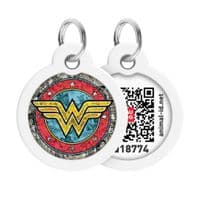 Адресник для животных  WAUDOG Smart ID с QR паспортом "Чудо-женщина 2" круг 30 мм (230-1013)