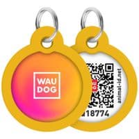 Адресник для животных  WAUDOG Smart ID с QR паспортом "Градент оранжевый", круг 30 мм (230-4035)
