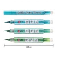 Художественный маркер Santi набор акварельных Glitter Brush оттенки зеленого 3 шт (390771)