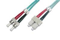Оптический патч-корд DIGITUS ST/SC, MM 50/125, OM3, duplex, 2m