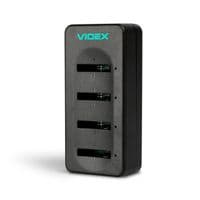 Зарядний пристрій Videx LC420, Black, 4 x Li-ion для LIR2016/LIR2025/LIR2032 (60 mAh, 4.2V), Type-C (5V/1A), LED індикатор, 4 незалежні канали (VCH-LC420)