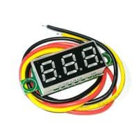 Цифровой вольтметр, диапазон измерений 0 -100V, 0.28, три провода, Blue