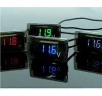 Цифровой вольтметр влажнозащищенный IP65, диапазон измерений 4 -30V, IP65, Red
