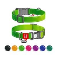 Ошейник для животных WAUDOG Nylon Mono с QR паспортом, пластиковый фастекс M салатовый (52105)