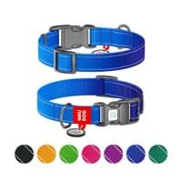Ошейник для животных WAUDOG Nylon Mono с QR паспортом, пластиковый фастекс M синий (521012)