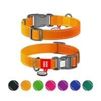 Ошейник для животных WAUDOG Nylon Mono с QR паспортом, пластиковый фастекс S оранжевый (52094)