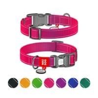 Ошейник для животных WAUDOG Nylon Mono с QR паспортом, пластиковый фастекс XL розовый (52167)