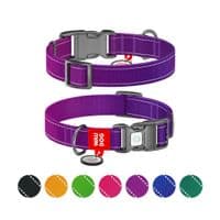 Ошейник для животных WAUDOG Nylon Mono с QR паспортом, пластиковый фастекс XL фиолетовый (52169)