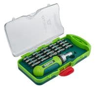 Биты Verto, набор 21шт, 1/4", битодержатель реверсный, SL, PH, PZ, H, T, TX, 25мм, кейс