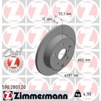 Тормозной диск ZIMMERMANN 590.2801.20